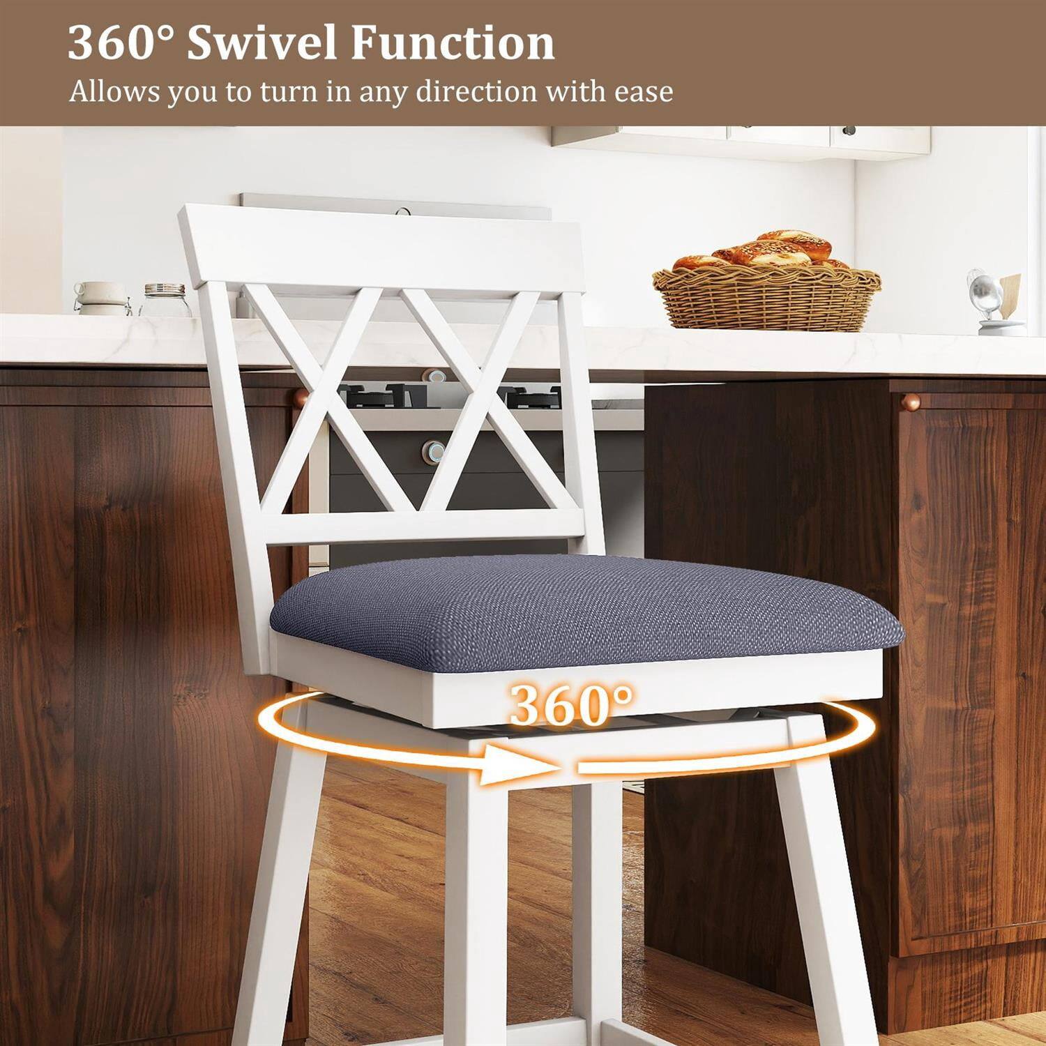 360° Swivel Function  
Allows you to turn in any direction with ease