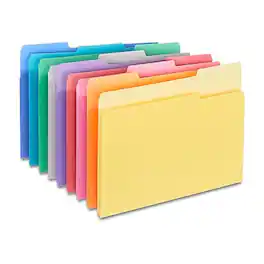 Staples - File Folders,1/3-Cut Tab, Letter Size, 250/Box (ST502678-CC) - Assorted Colors
