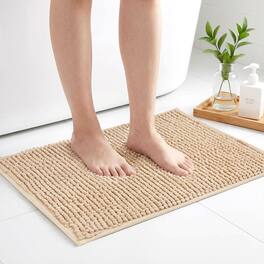 Garnen - Bathroom Rugs Non Slip Bath Mat 20"x31" Soft Absorbent Quick Dry Washable Bath Mats for Bathroom Floor Tub Shower - Beige