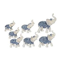 FC Design - 7-PC Thai Elephant in Different Sizes 2" -4"H Figurine Set Computer Desk Tabletop Home Decor Gift - Multi-Color