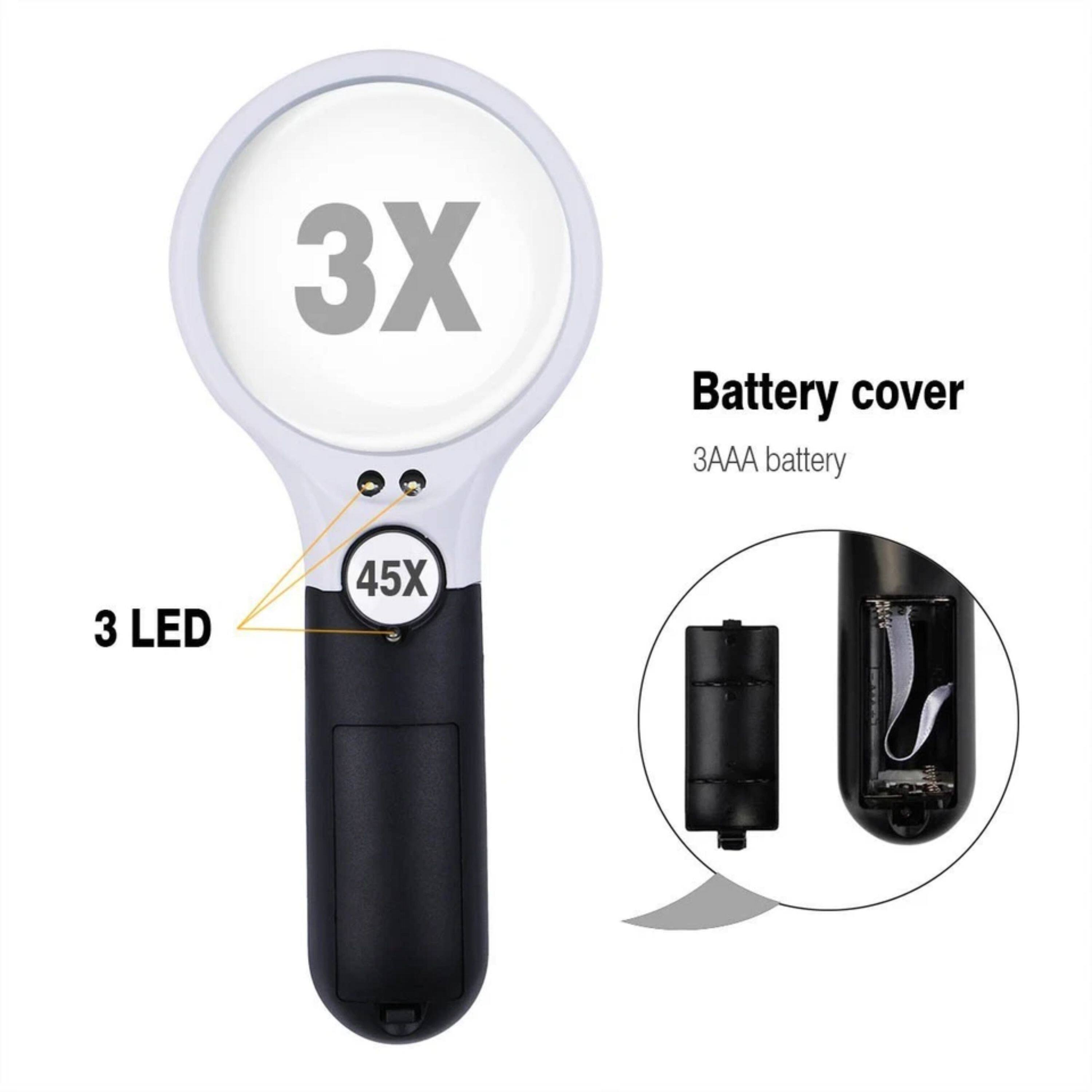3X Battery cover  
3 AAA battery  
3 LED  
45X