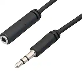 Sanoxy - 25ft 3.5mm Stereo Male to Female Extension Audio Cable Slim Type - Black