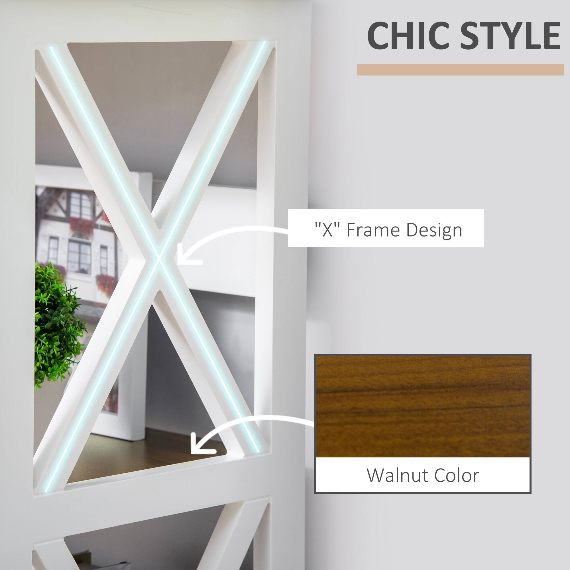 CHIC STYLE
"X" Frame Design
Walnut Color