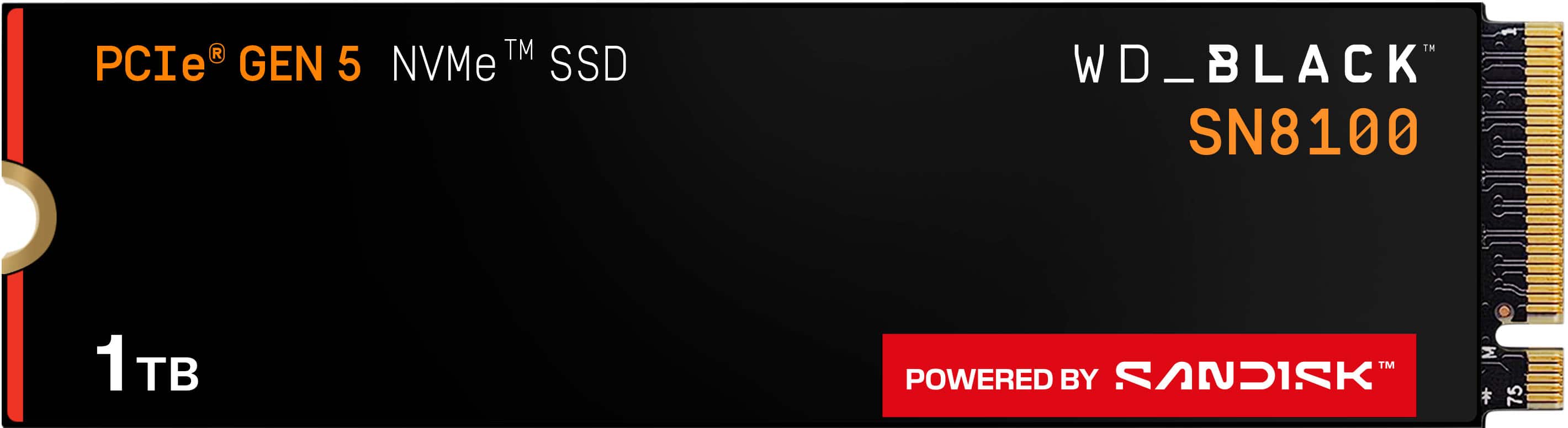 WD - BLACK SN8100 1TB Non-Heatsink Internal SSD Gen 5x4 NVMe - Front_Zoom