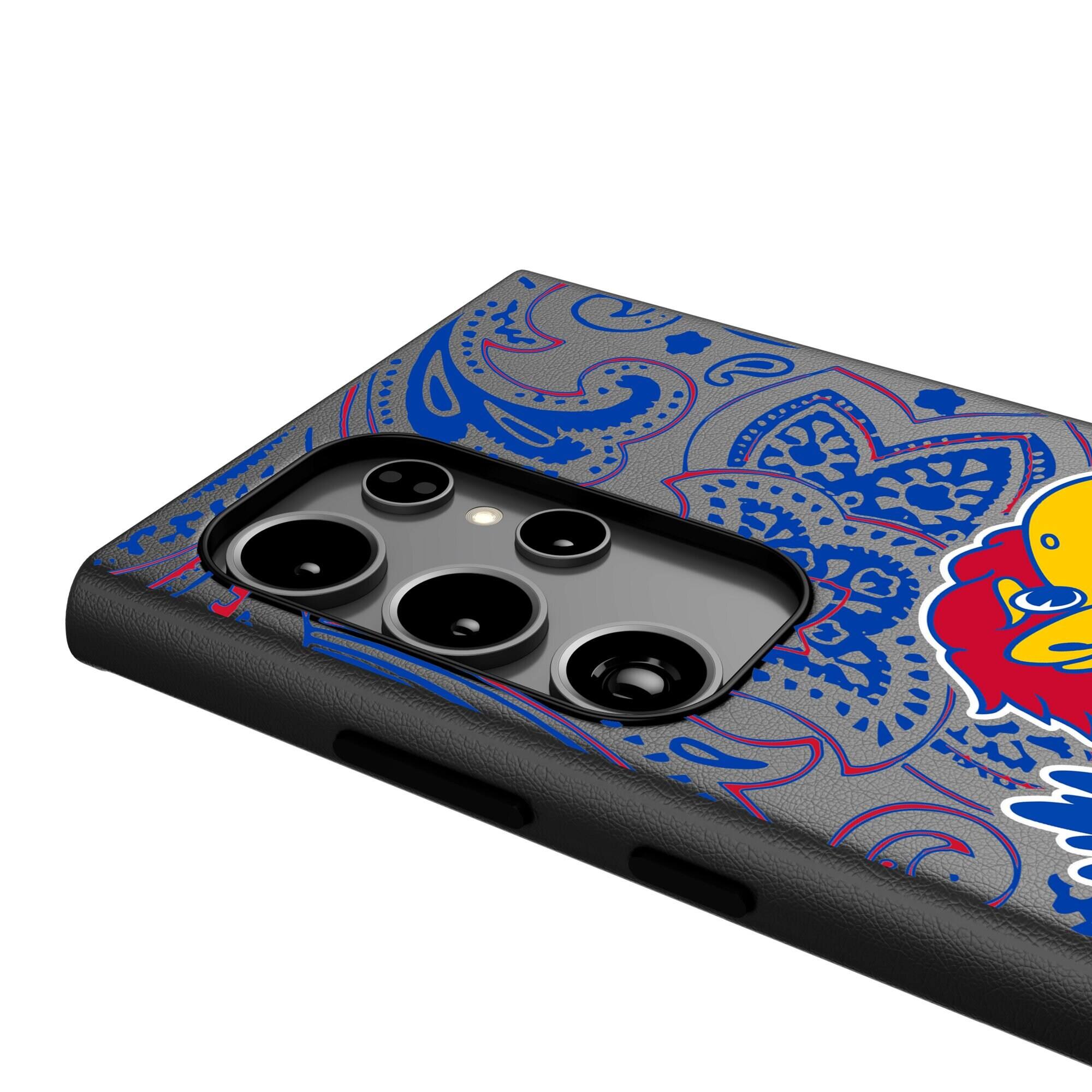 Alt View 3. Keyscaper - Kansas Jayhawks Paisley Galaxy Magnetic Bump Case - S25 - Black.