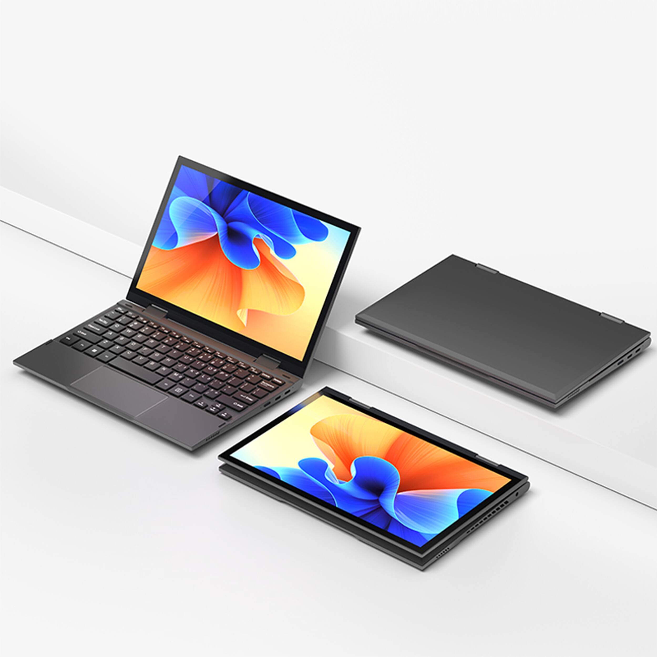 Alt View 4. Hotface - Hotface 10.95" 2-in-1 FHD+ Touchscreen Laptop,Intel Quad-Core N95,16GB RAM,1TB SSD,Windows 11,Black - Black.