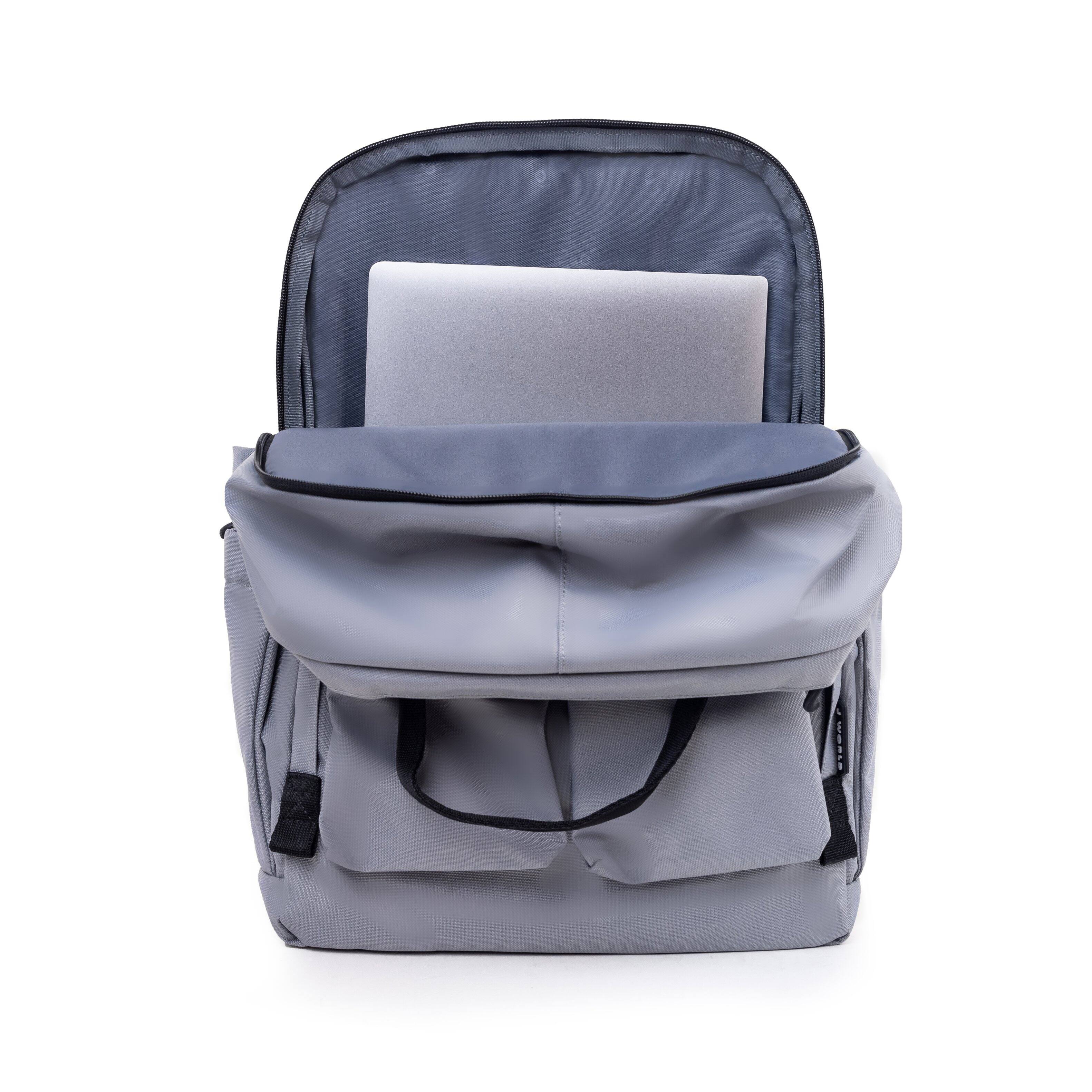 Alt View 1. J World - J World Unisex Timo Multi-Functional Laptop Backpack for School and Travel, Grey - GREY.