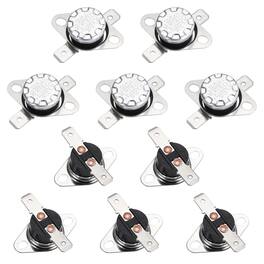 Unique Bargains - KSD301 Thermostat 130°C/266°F 10A Normally Closed N.C Adjust Snap Disc Temp Switch for Microwave/Oven 10pcs Bakelite - Silver