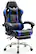 Front. Bestier - Gaming Chair - PU Leather Fixed up Armrest Comfy Lumbar Support Ergonomic Arm Chair With Rocking Mode & Footrest - Blue.
