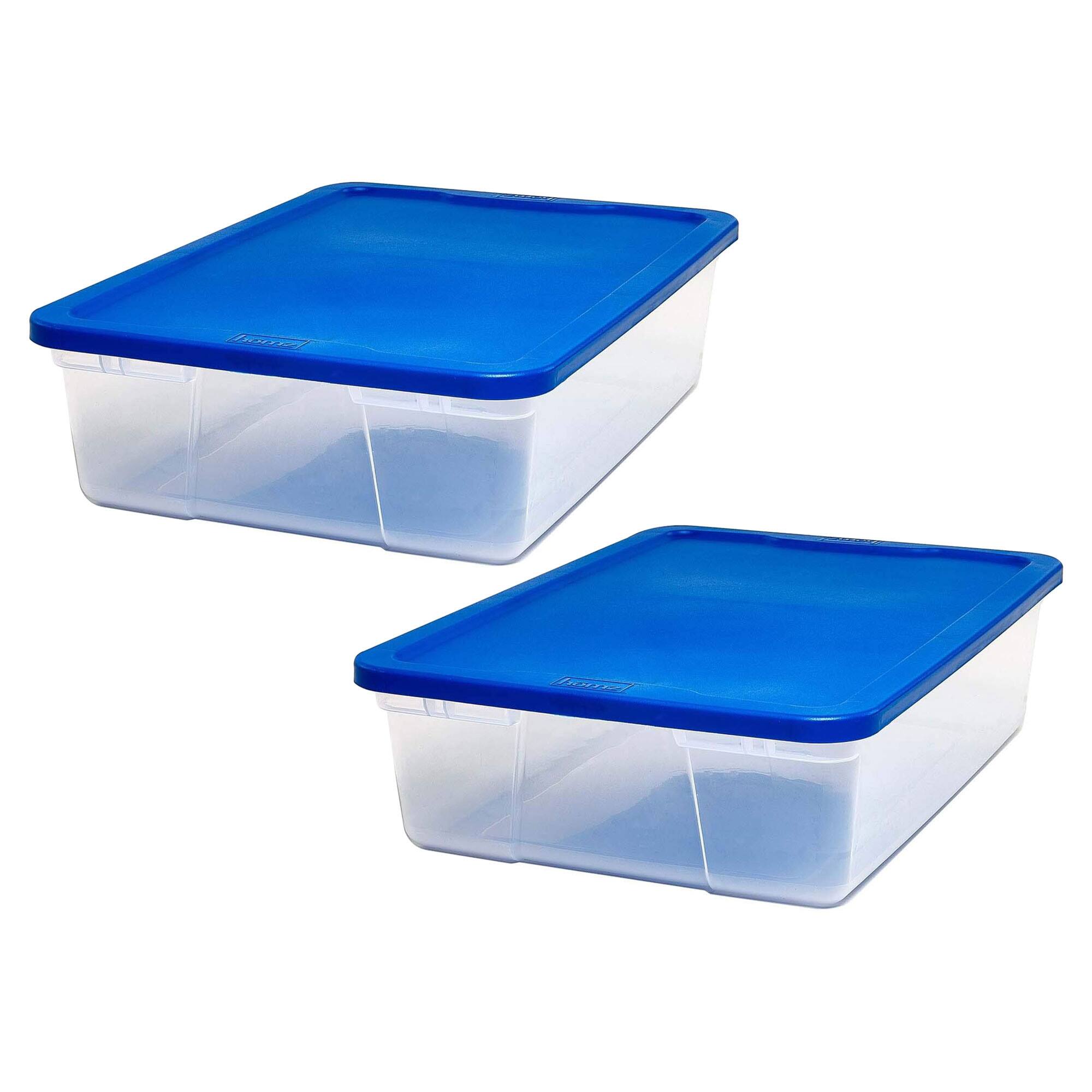 Alt View 8. Homz - Homz 28 Qt Snaplock Clear Plastic Storage Container Bin with Lid, Blue (4 Pack) - Clear with Blue Lid.