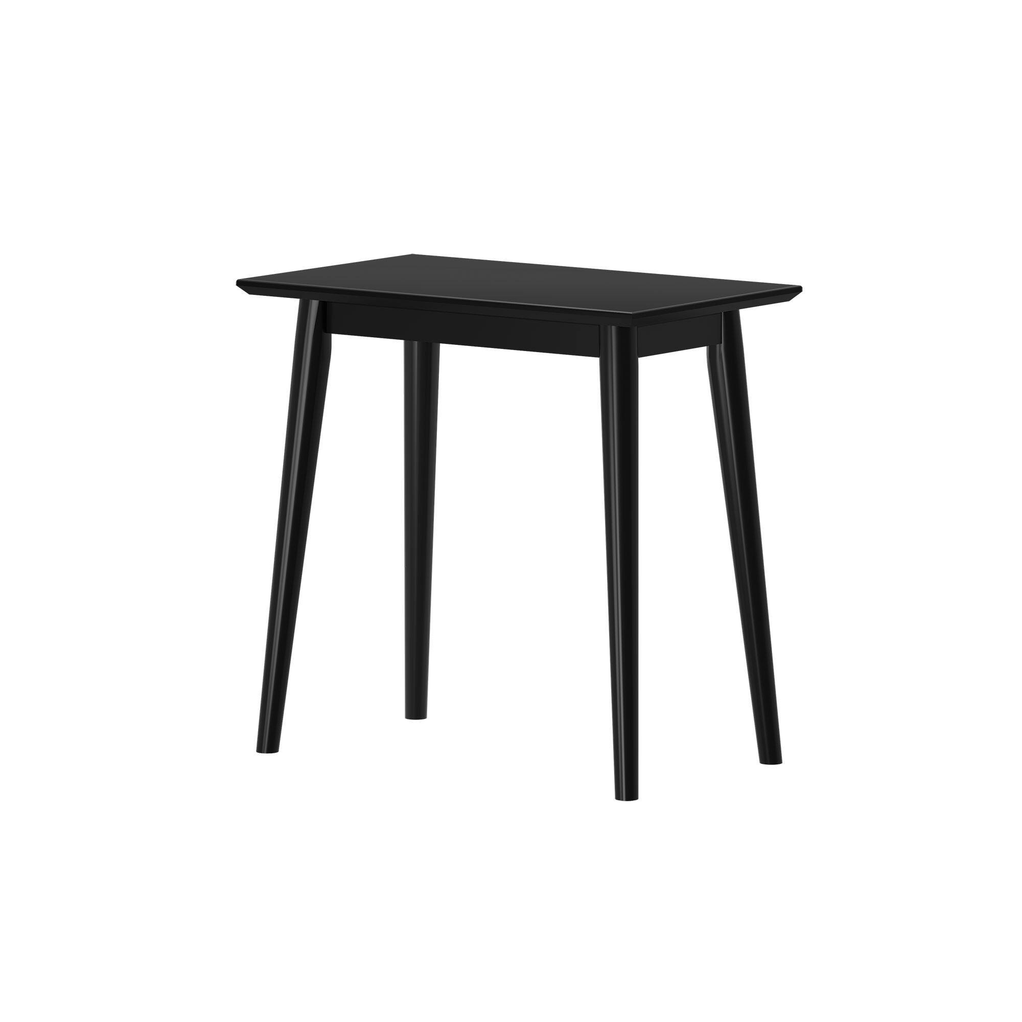 Alt View 2. Plank+Beam - Mid-Century Modern Rectangular Side Table (24in x 15in / 630mm x 375mm), Black - Black.