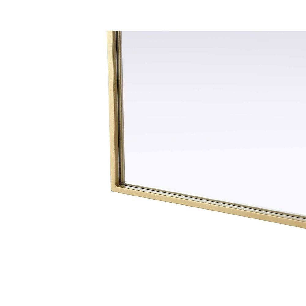 Left. Elegant Kitchen and Bath - Notched Metal Mirror 27x36 inch in Brass - Brass.
