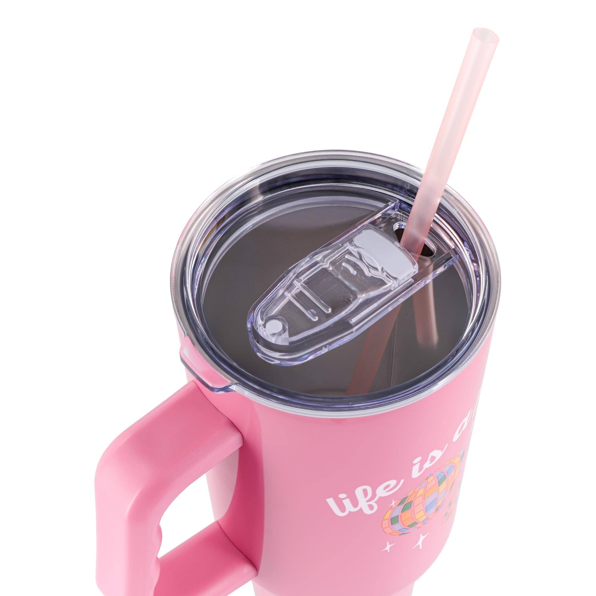 Alt View 2. Silver Buffalo - Disney Lilo & Stitch "Life Is A Party" 40-Ounce Stainless Steel Tumbler - Multi-Colored.