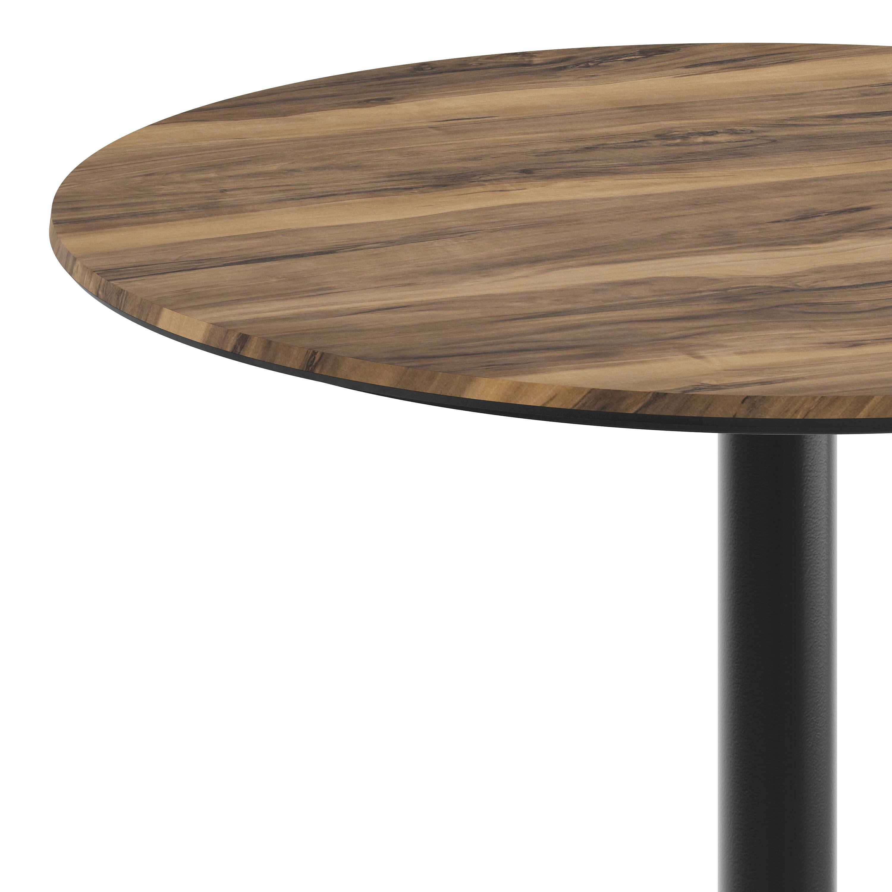 Alt View 9. Emma + Oliver - PureShield Tabletop with Seam-Free Surface Innovation and Table Height Round Base - Natural/Black Base.