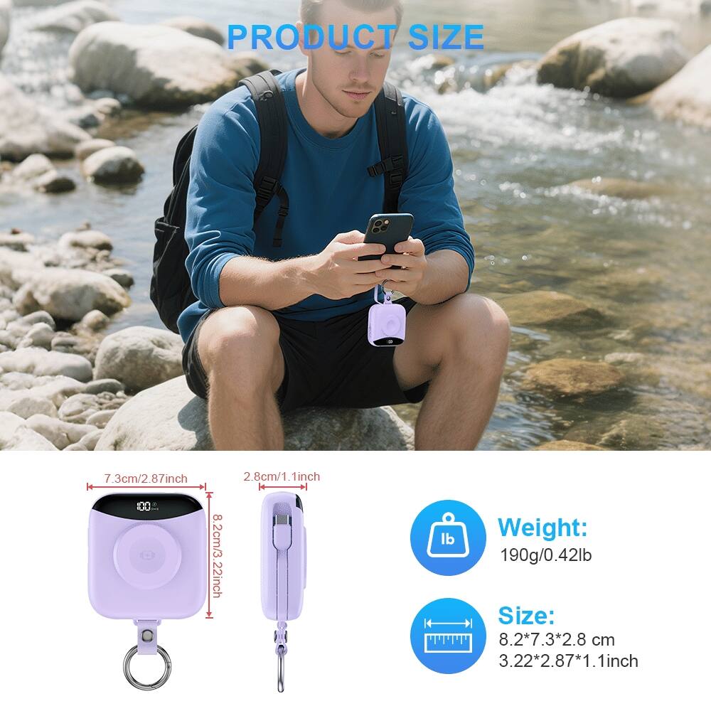 PRODUCT SIZE

7.3cm/2.87inch  
2.8cm/1.1inch  
8.2cm/3.22inch  

Weight: 190g/0.42lb  
Size: 8.2*7.3*2.8 cm  
3.22*2.87*1.1inch