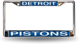 Rico Industries - Detroit Pistons Chrome Metal License Plate Frame Holder - Multi