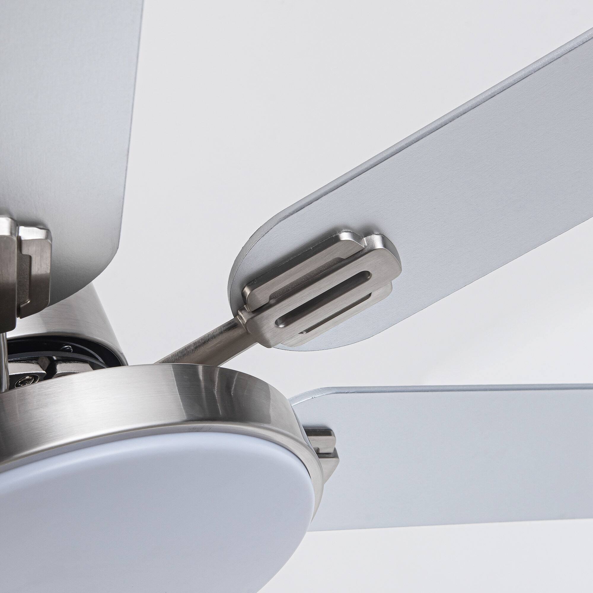 Alt View 8. Parrot Uncle - 60" Modern Brushed Nickel Ceiling Fan with LED and Remote - Brushed Nickel.