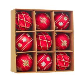 OrnamentallyYou - Red and Gold Unique Shatterproof Ornament Bauble Set - Multi-colored