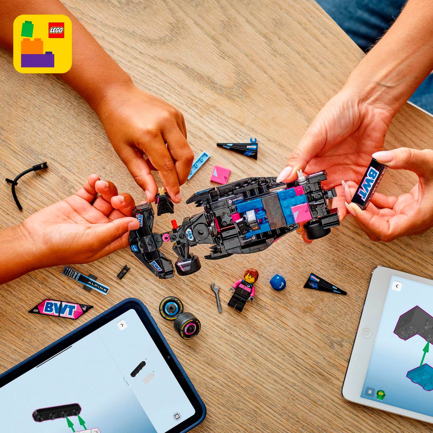 The text on the image reads "LEGO 4 IWe OUg! - - O C BWT 1UT ALBINE - BWVT BWT - a 4A."