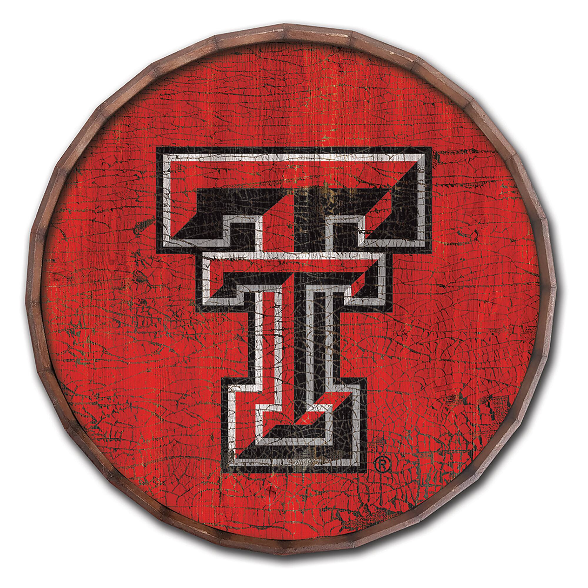 Texas Tech Red Raiders 24" Cracked Color Barrel Top Sign
