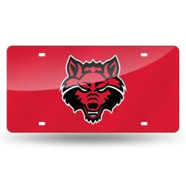 Rico Industries - Arkansas State Red Wolves Red Mirrored Laser Cut License Plate Laser Tag - Multi