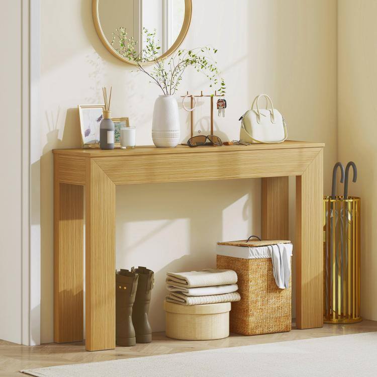 Alt View 1. PULUZ - Modern Console Table, 47 inch Narrow Entryway Table - Natural.