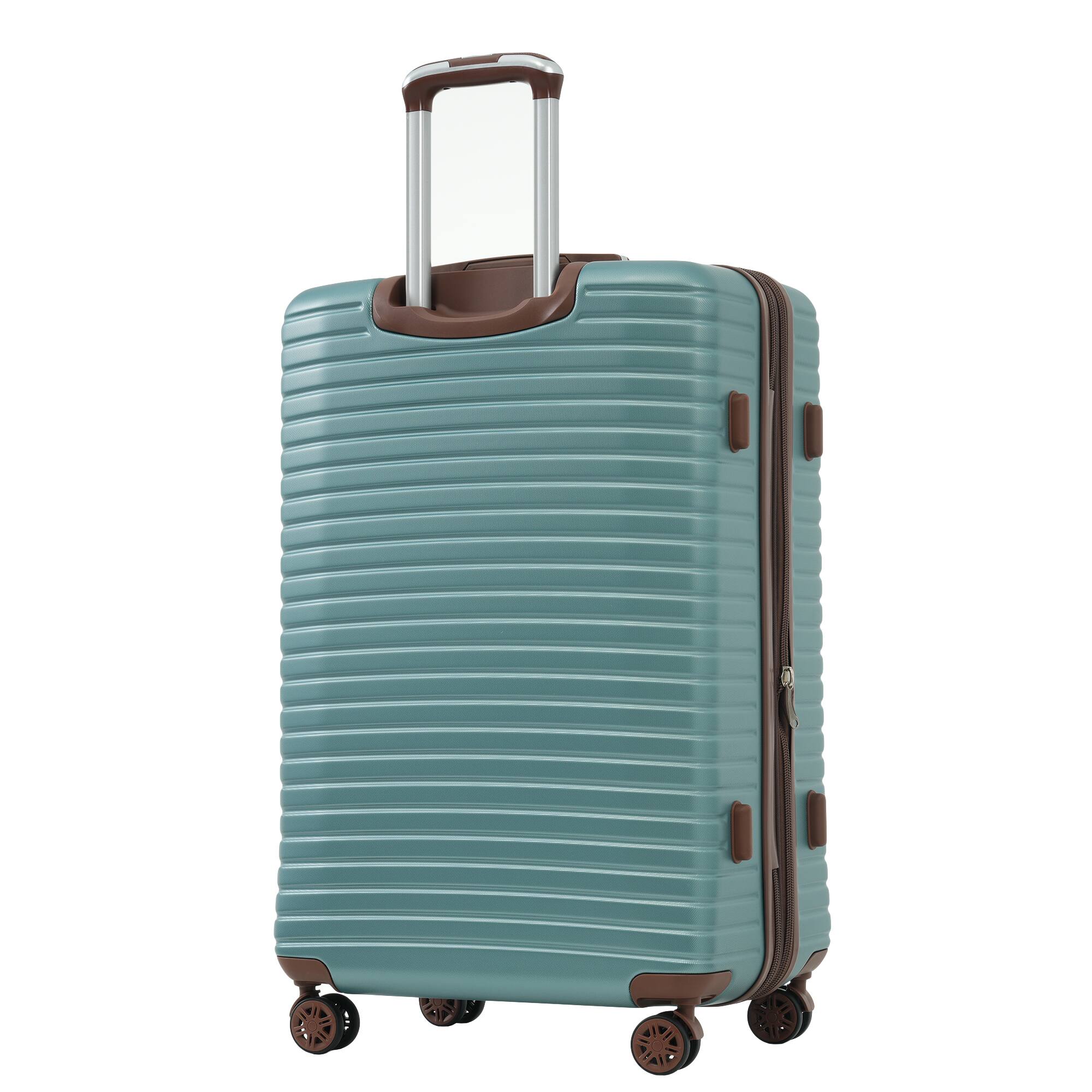 Angle. Dexmalle - Dexmalle-24 Inch Hardshell Lightweight ABS Luggage with 2 Packing Cubes,Spinner Wheels,TSA Lock-Blue - Blue.