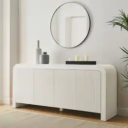 Waterflute 70" Fluted Sideboard Cabinet by Modway - White Matte