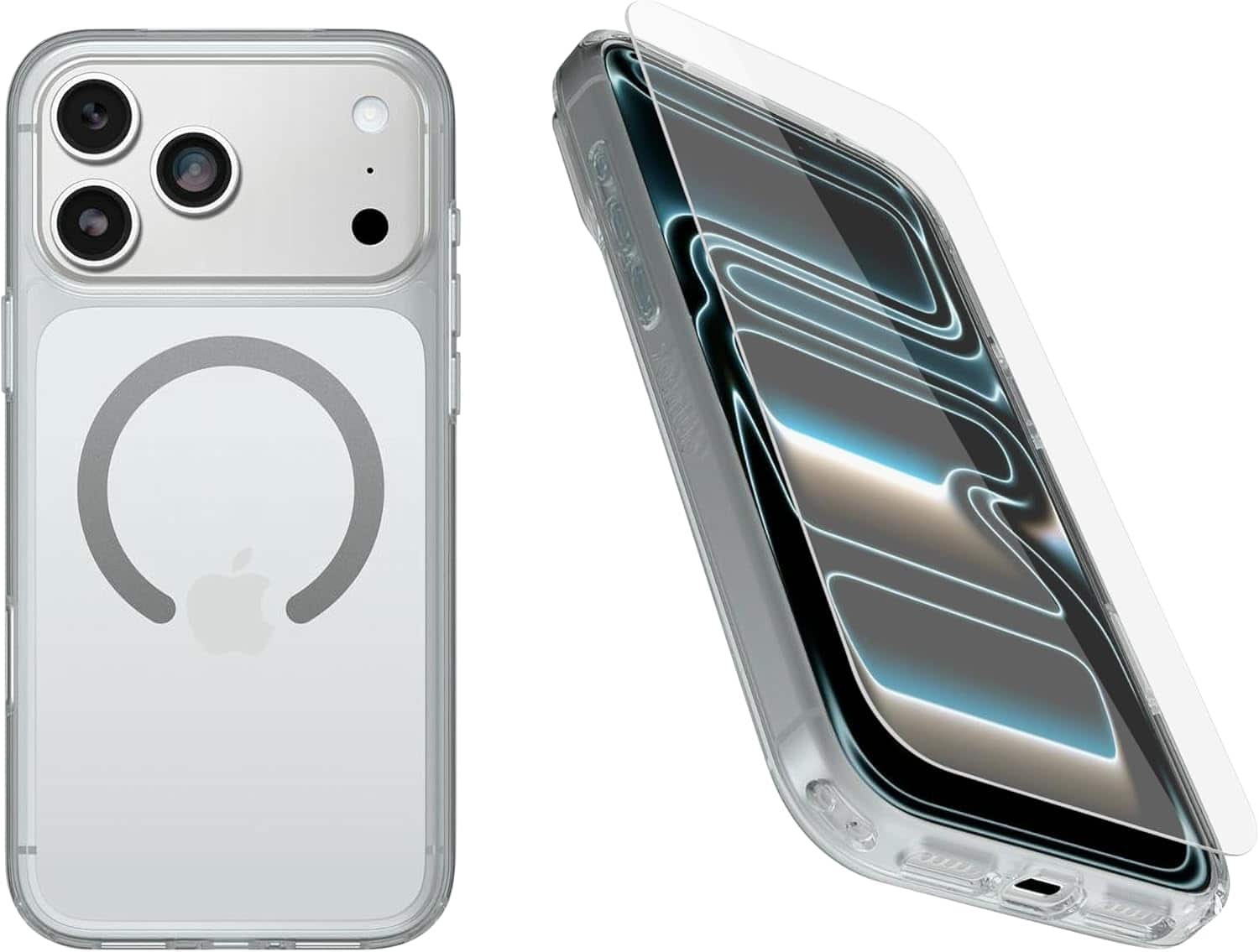 OtterBox - iPhone 17 Pro Max (Only) Bundle: Symmetry Series+ Case & Screen Protector - Snaps to MagSafe - Ultra-Sleek - Clear