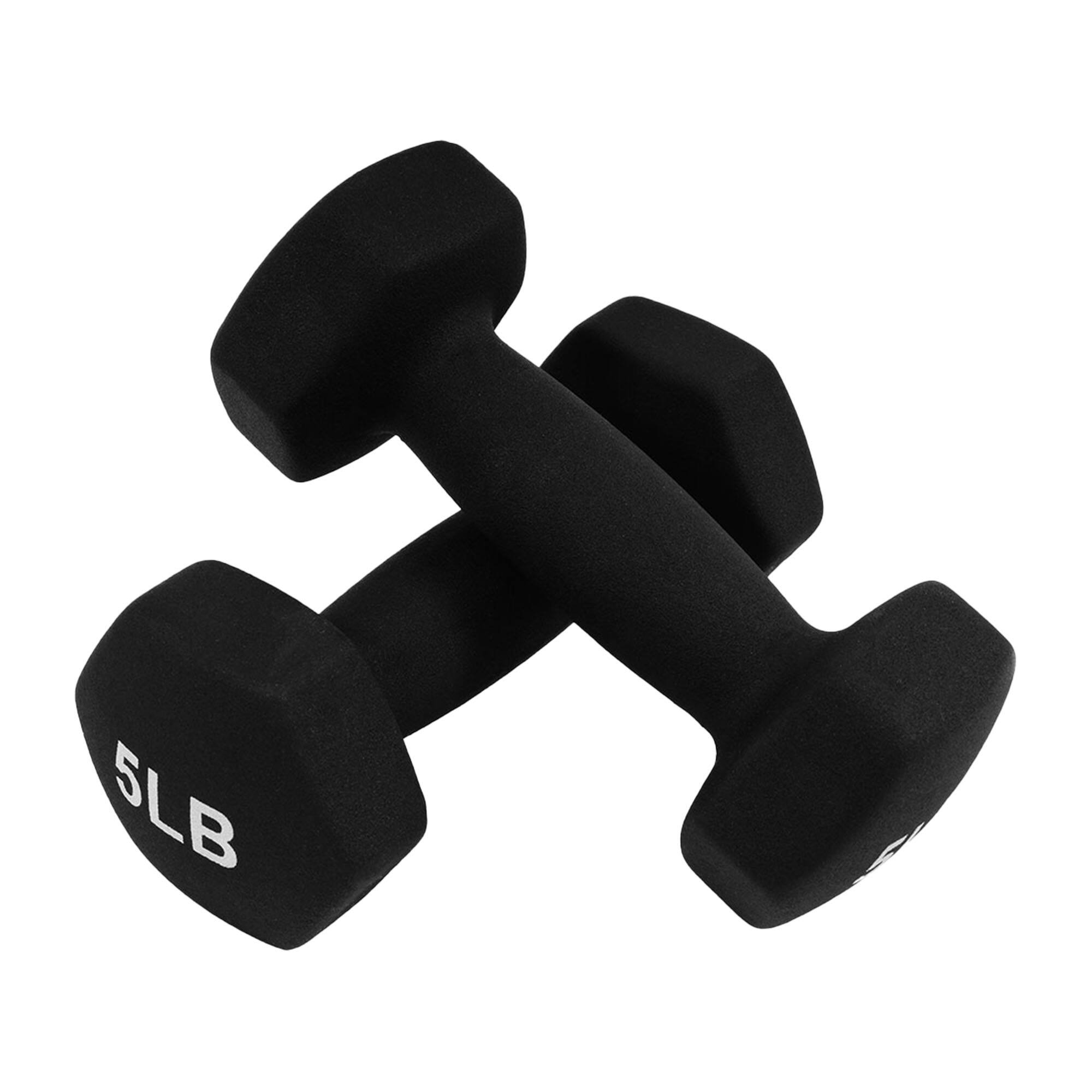 Alt View 5. BalanceFrom Fitness - BalanceFrom Fitness 106 Pound Neoprene Coated Dumbbell Set with Stand, Black - Black.