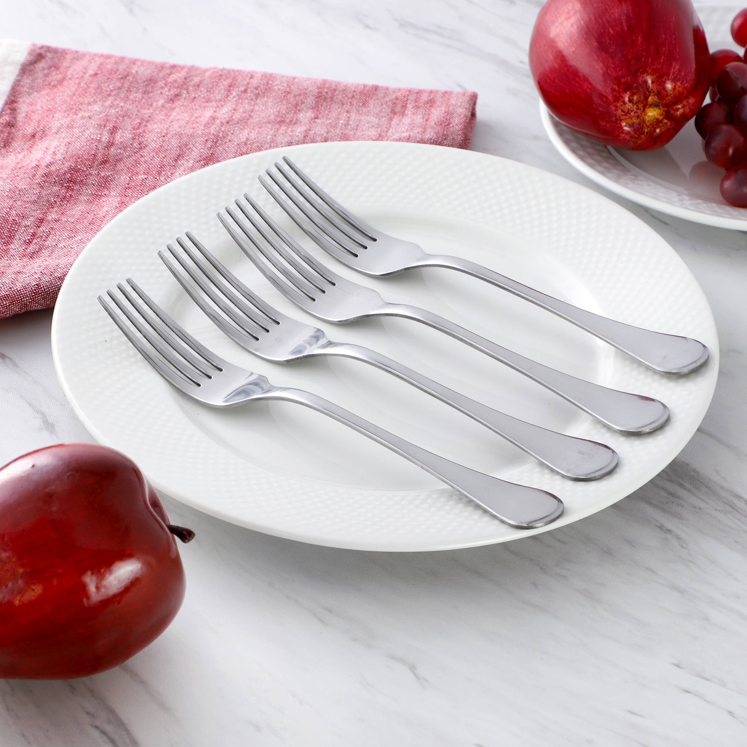 Alt View 1. Gibson - Gibson Home Manchester 4 Piece Stainless Steel Dinner Fork Set - Silver.
