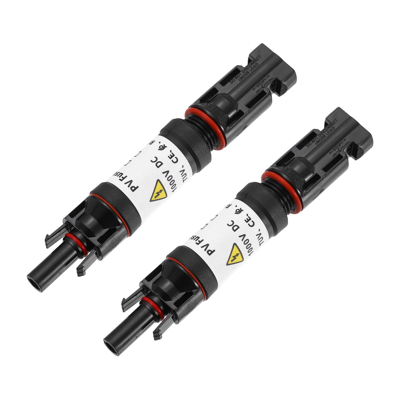 Unique Bargains - 2pcs 15A Solar Fuse Holder Inline 1000V IP67 Waterproof Male/Female Connector with Fuse for PV System - Black