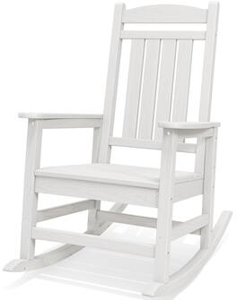 SERWALL - Rocking Chair Outdoor, Oversized HDPE Patio Rocking Chairs,HDPE All-Weather Rocking Chair for Adults - White