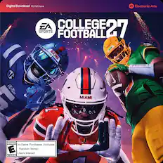 Digital Download PC Full Game
EA Electronic Arts
COLLEGE 27 SPORTS FOOTBALL
REBS
MIAMI
EVERYONE
In-Game Purchases (Includes Random Items)
Users Interact
ESRB