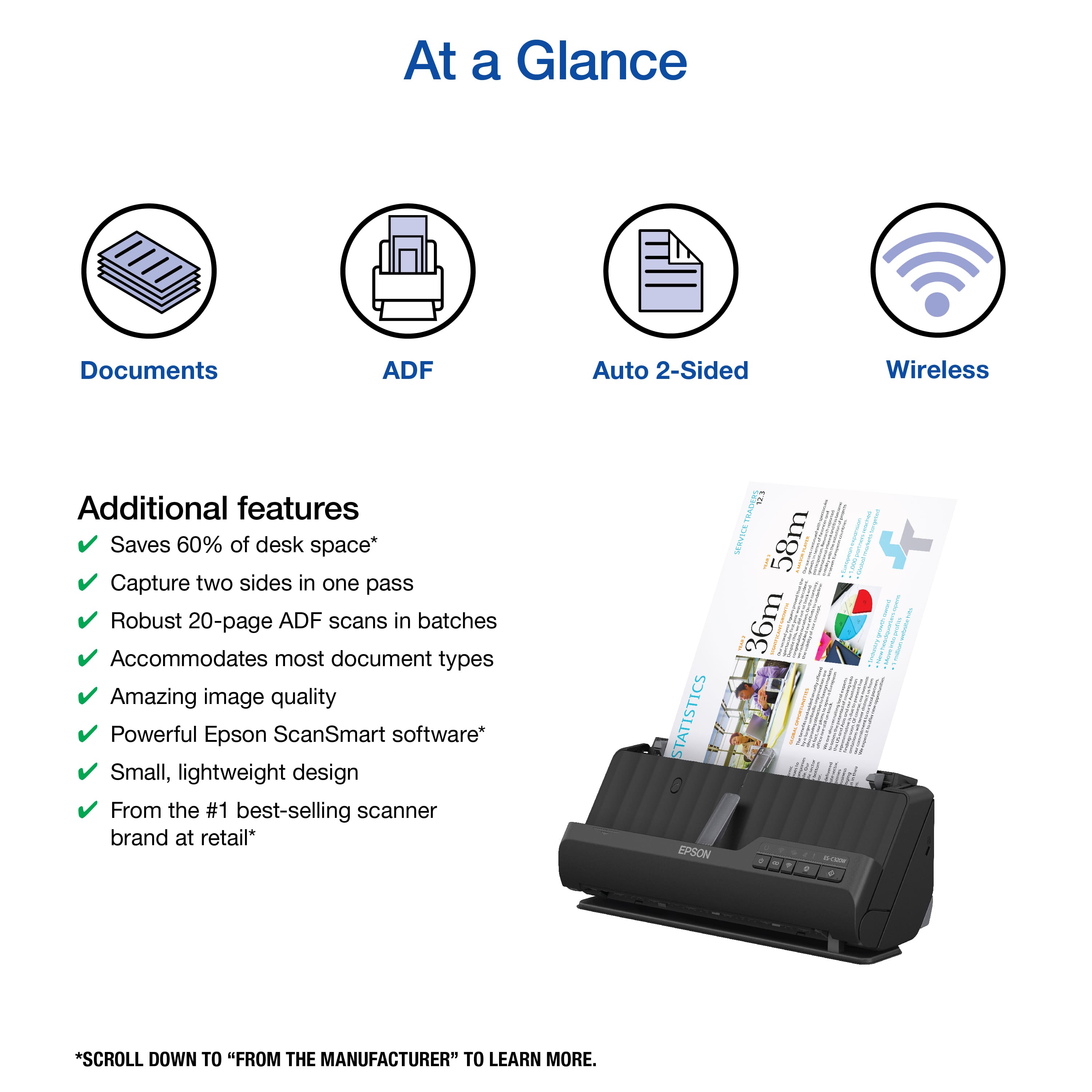 Epson – WorkForce ES-C320W Wireless Compact Desktop Document Scanner – Black Sansujyuku sansujyuku.com