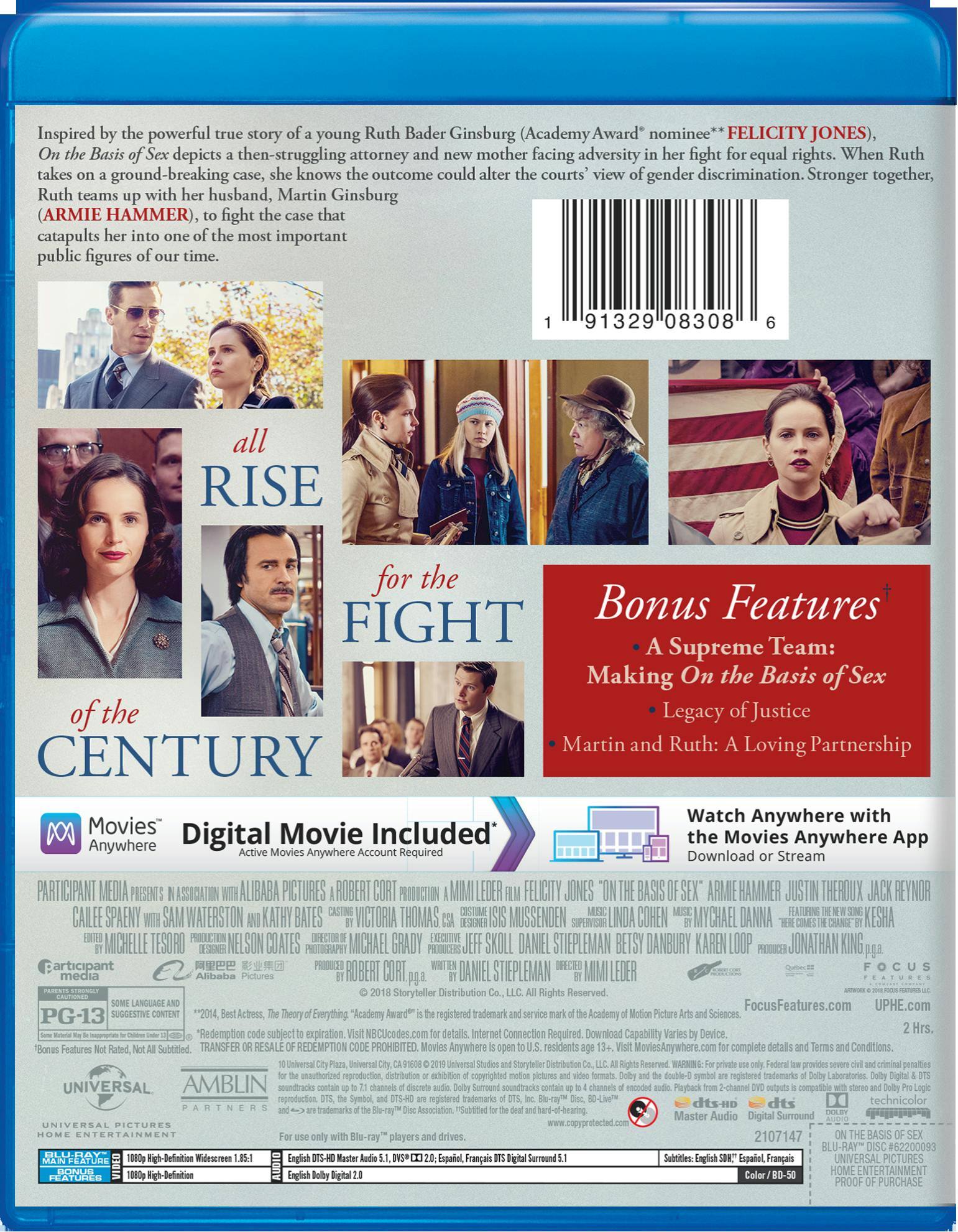 Angle. On the Basis of Sex (Blu-ray + Digital HD) [Blu-ray].