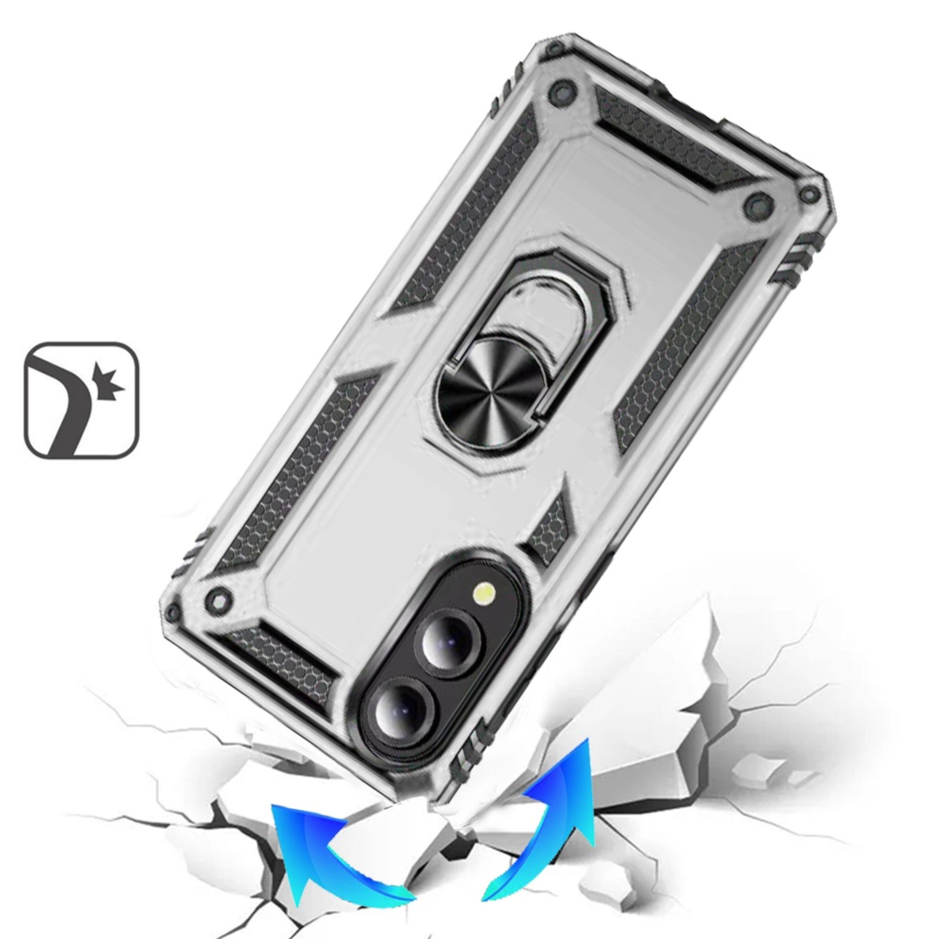 Kitcheniva Shockproof Ring Magnetic Kickstand Phone Case With Tempered ...