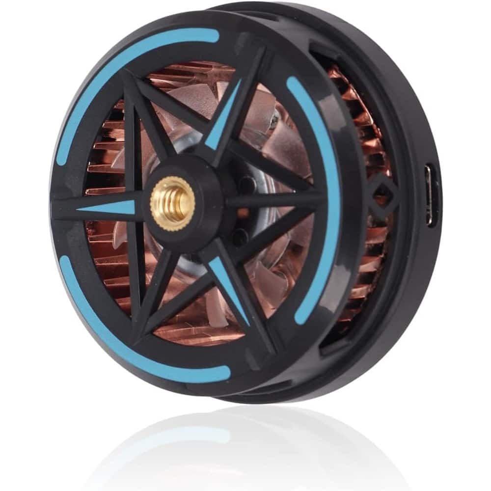 ACJPR - Cell Phone Cooler, Magnetic Semiconductor Cooling Fan with LED, Portable Mobile Radiator for Gaming, Streaming, and Vlog - Black