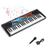 Costway - 49 Keys Portable Electric Keyboard Piano with 8 Rhythms, 8 Tones & 10 Demos - Black