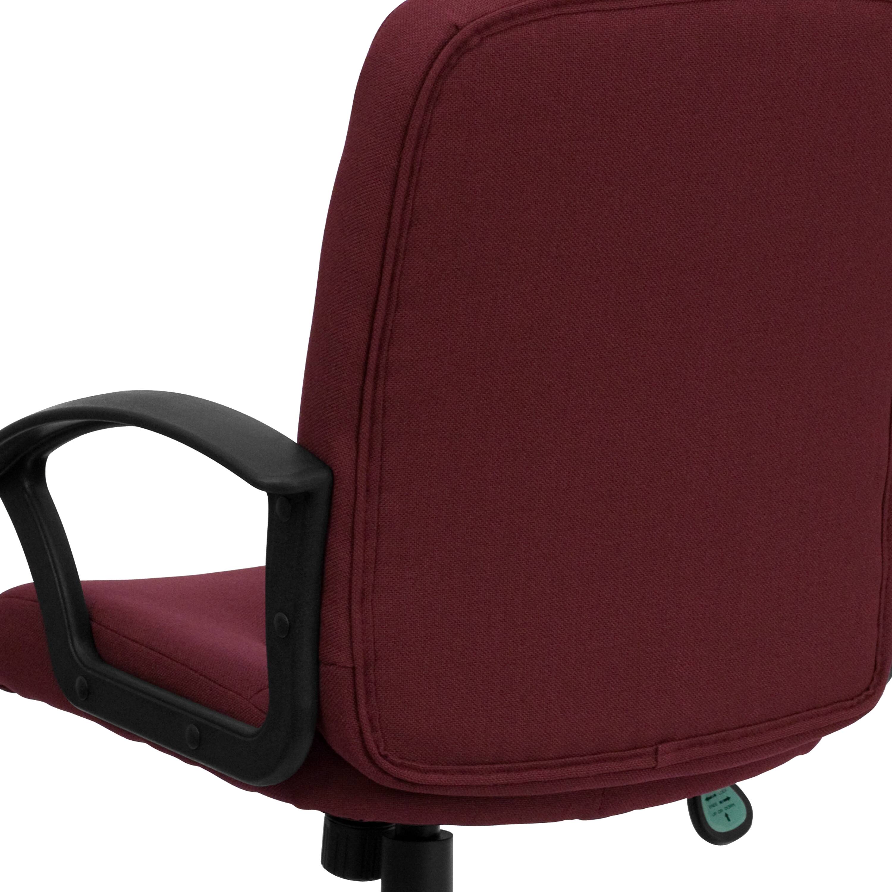 Alt View 9. Emma + Oliver - Mid-Back Fabric Executive Swivel Office Chair with Nylon Arms - Burgundy.