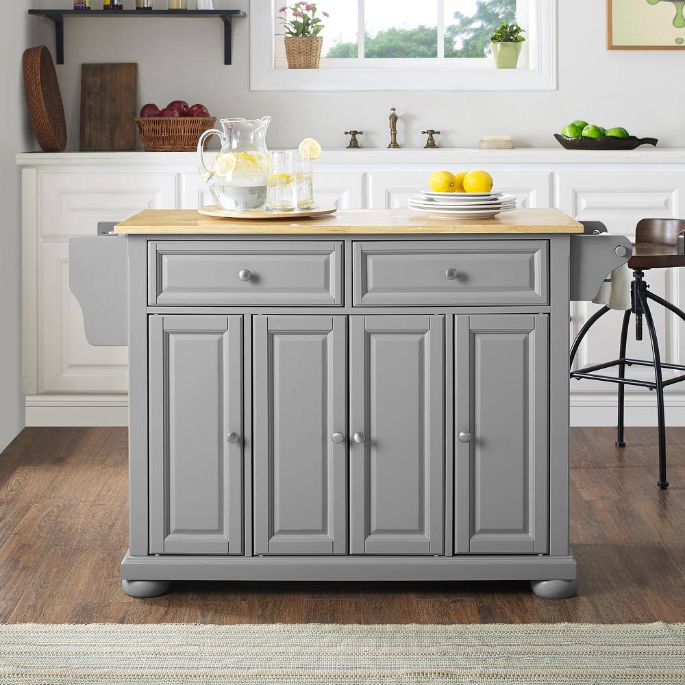 Alt View 9. Crosley Furniture - Alexandria Wood Top Kitchen Island/Cart - Gray.