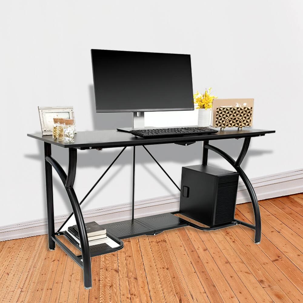 Alt View 2. Origami - Origami Multi Purpose Folding Wooden Office Computer Furniture Table Desk, Black - Black.