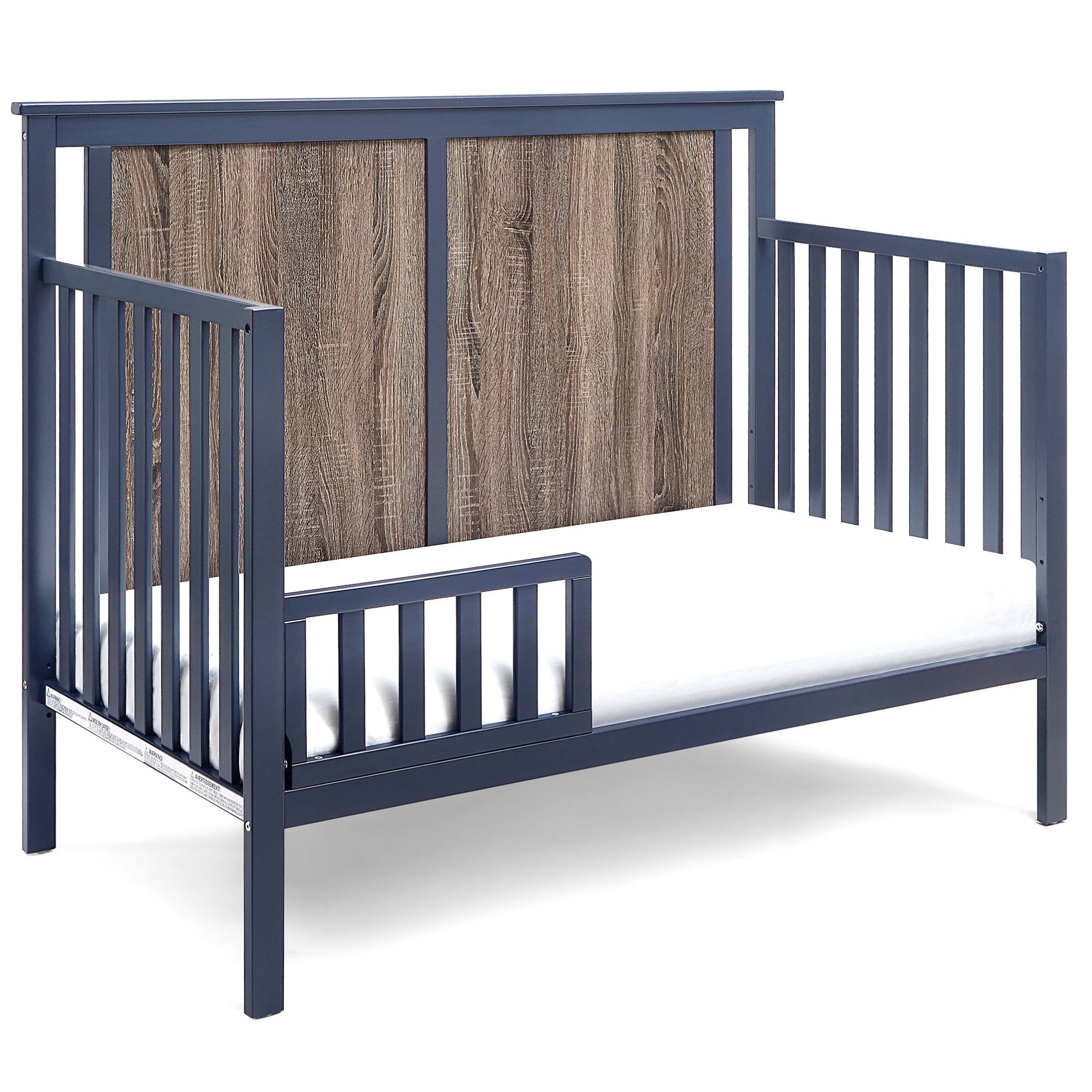 Alt View 1. GOODSILO - 4-in-1 Convertible Crib with Dual-Tone Finish - Adjustable Mattress Heights for Safe Infant Sleeping and Growing - Blue+Brown.
