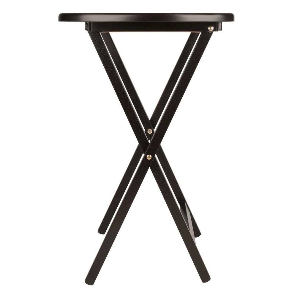 Angle. FurniFact - Oversize Solid Wood TV Trays Set Of 2 Folding Snack Tables In Rich Coffee Finish - Coffee.