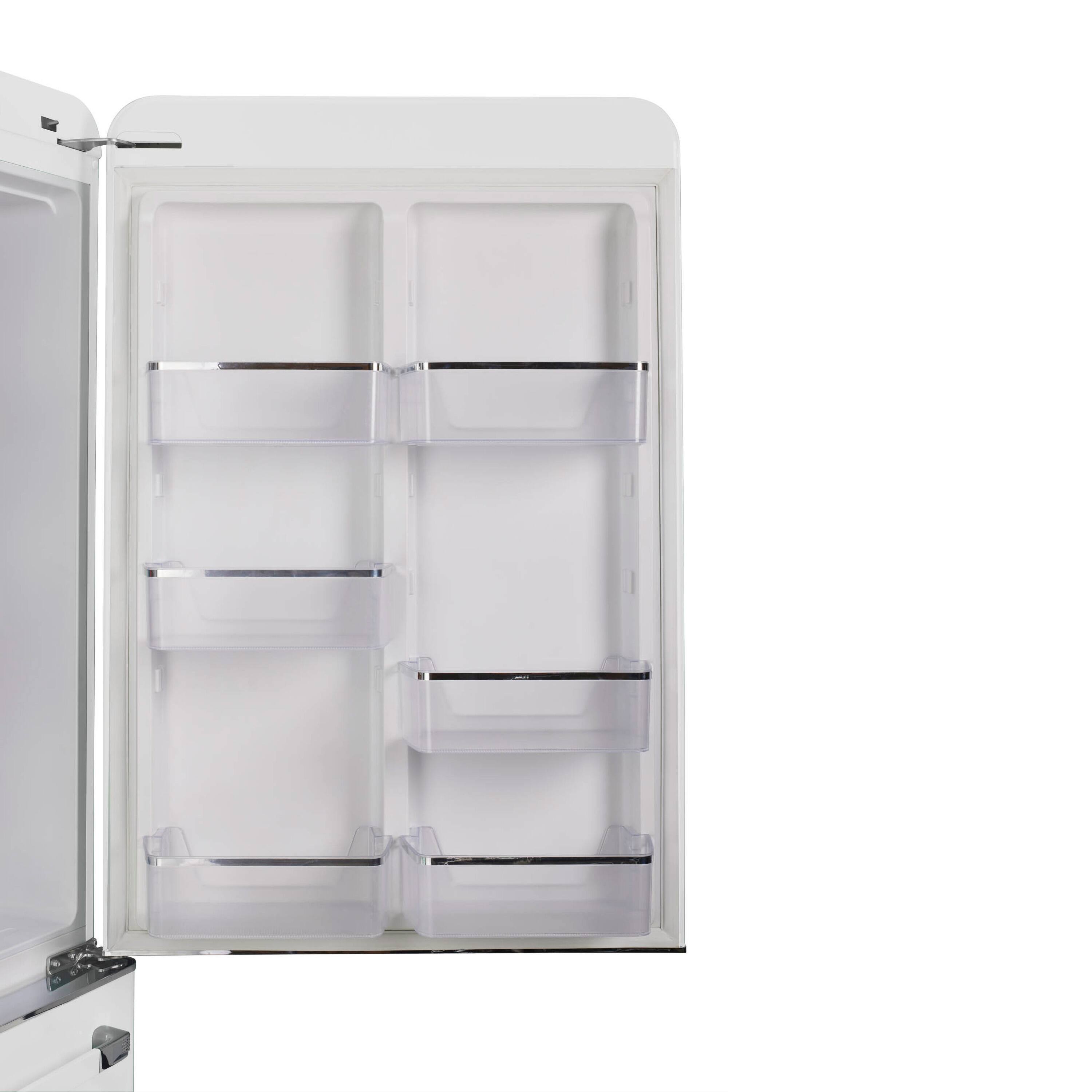 Alt View 4. Unique Appliances - 30 in. Wide Classic Retro 30 in 17.7 cu. ft. Frost Free Retro Bottom Freezer Refrigerator - Marshmallow White.