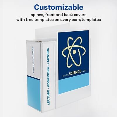 Customizable spines, front and back covers with free templates on avery.com/templates

LECTURE HOMEWORK LABWORK

BRIAN'S SCIENCE BINDER