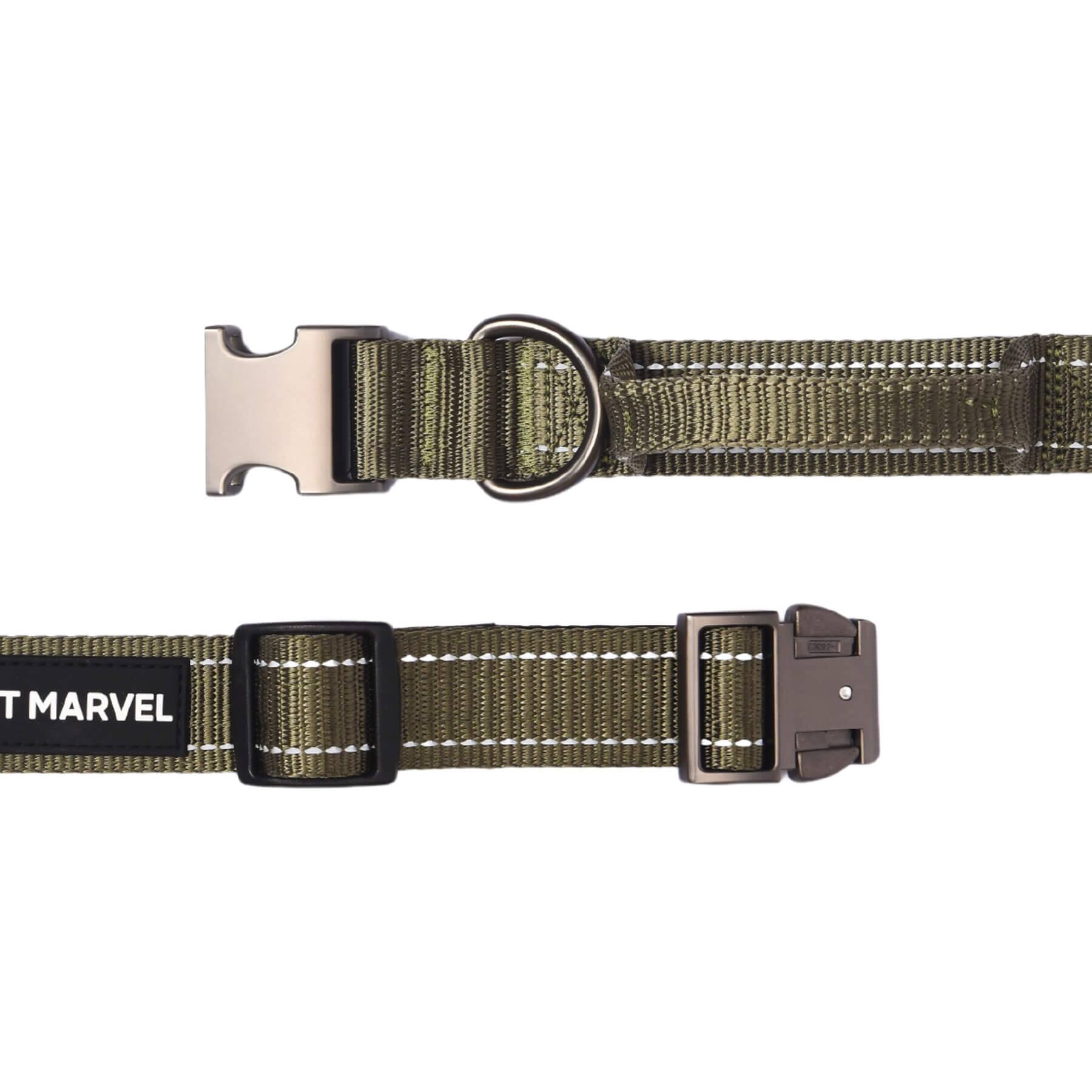 Alt View 1. PET MARVEL - PET MARVEL High Performance Tactical Dog Collar 1.25 in Wide with Handle, Army Green M - Army Green.