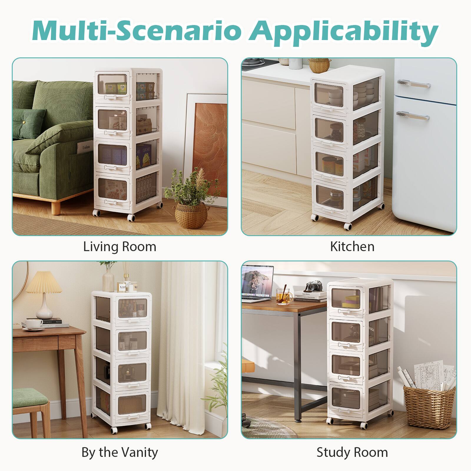 Multi-Scenario Applicability

- Living Room
- Kitchen
- By the Vanity
- Study Room