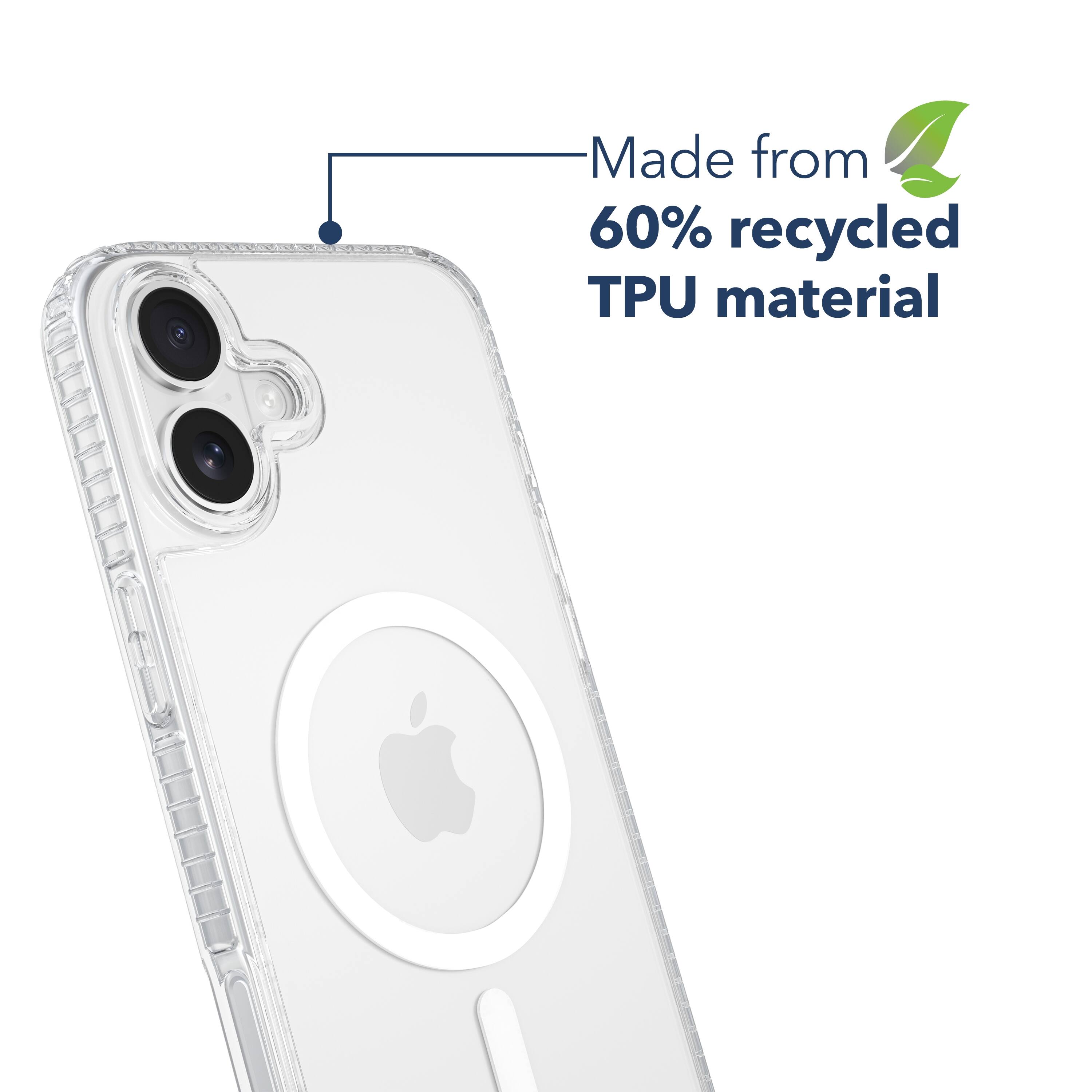 The text "Made from 60% recycled TPU material" is already correct and does not require any changes.