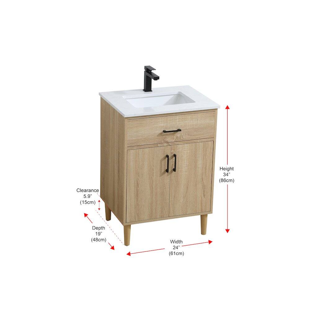 Elegant Kitchen and Bath - Chandler 24 Inch Single Bathroom Vanity In - Mango Wood